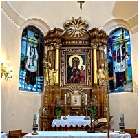 (81/153): Myczkowce - Cerkiew greckokatolicka pw. św. Jerzego w Myczkowcach (obecnie kościół rzymskokatolicki pw. Matki Boskiej Częstochowskiej), wnętrze
