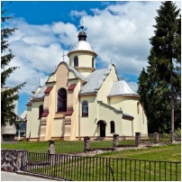 (88/153): Olszanica - Cerkiew pw. Wniebowzięcia Matki Bożej w Olszanicy  murowana filialna cerkiew greckokatolicka